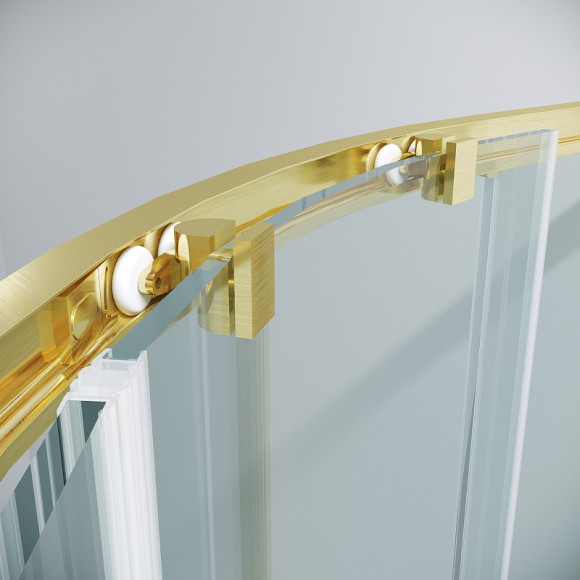 Душевой уголок Grossman Cosmo 90х90 301.K33.02.9090.32.00 профиль Золото сатин стекло прозрачное