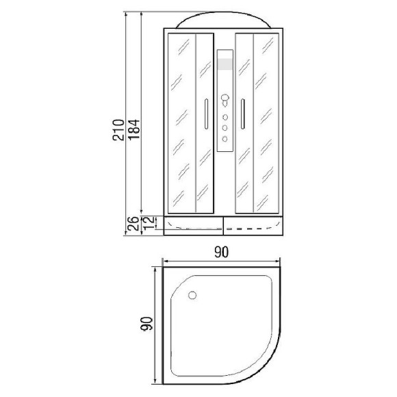 Душевая кабина River Dunay 90x90 МТ 10000002231 с поддоном Душевая кабина River Dunay 90x90 МТ 10000002231 с поддоном