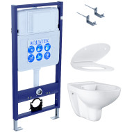 Комплект унитаза с инсталляцией Aquatek SET Aquatek Standard INS-0000012+KDI-0000002 + Grohe Bau Ceramic 39427000+39493000 с сиденьем Микролифт
