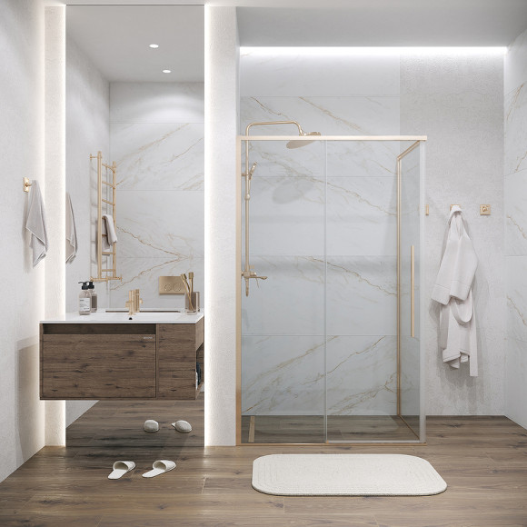 Душевой уголок Grossman Galaxy 130х80 120.K33.01.1380.32.00 профиль Золото сатин стекло прозрачное Душевой уголок Grossman Galaxy 130х80 120.K33.01.1380.32.00 профиль Золото сатин стекло прозрачное