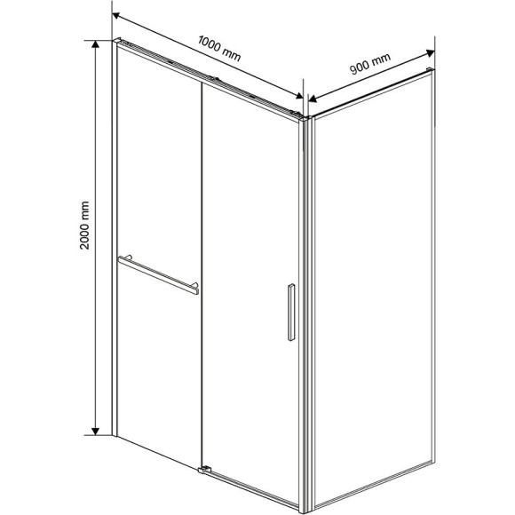 Душевой уголок Vincea Slim Soft 100x90 VSR-1SS9010CL профиль Хром стекло прозрачное