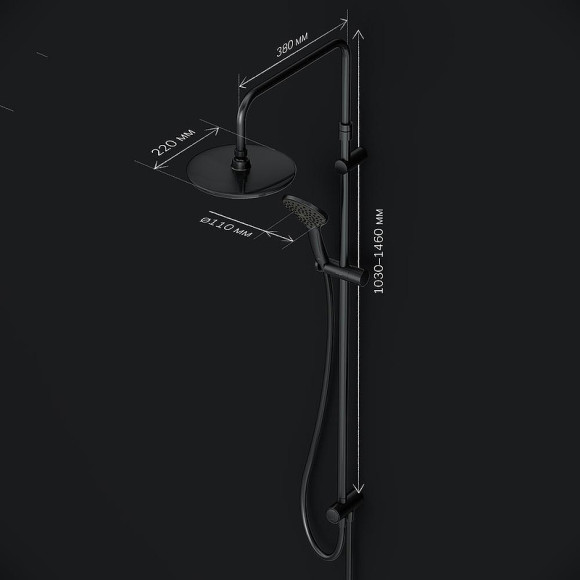 Душевая система AM.PM Gem F0790022 Черная Душевая система AM.PM Gem F0790022 Черная